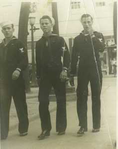 Ed is on the right side of the photo.  An aircraft mechanic, he spent the entire war in Florida.  Right after VJ Day he was shipped to Okinawa to finish his 4 year enlistment.